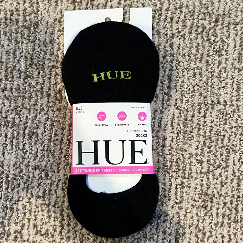 HUE Black Air Cushion Socks